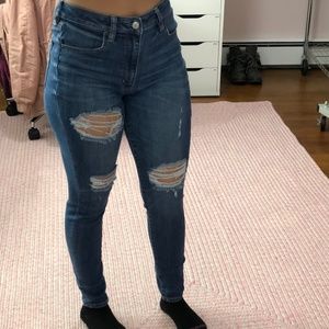 High waisted skinny jeans